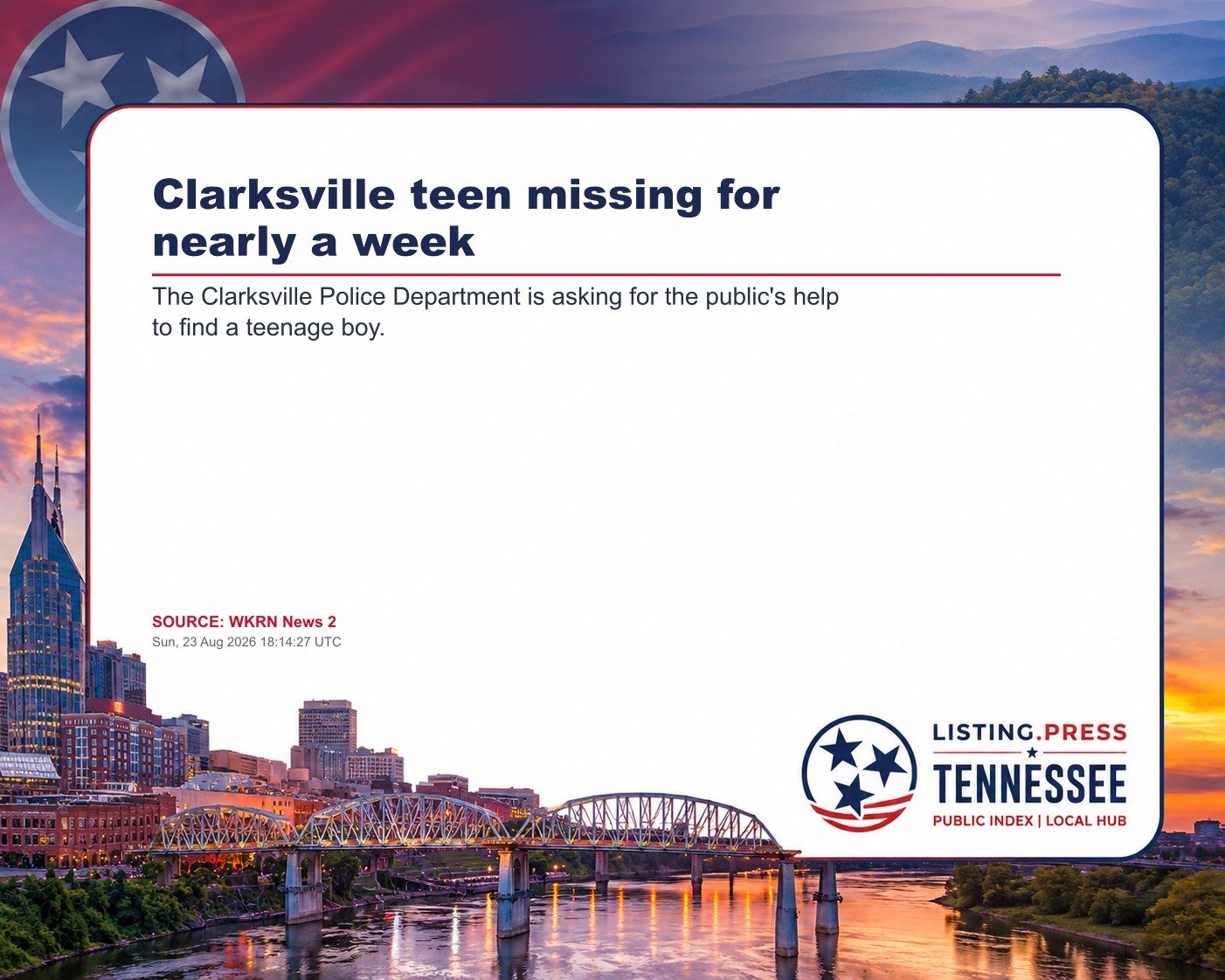 Clarksville teen missing for nearly a week