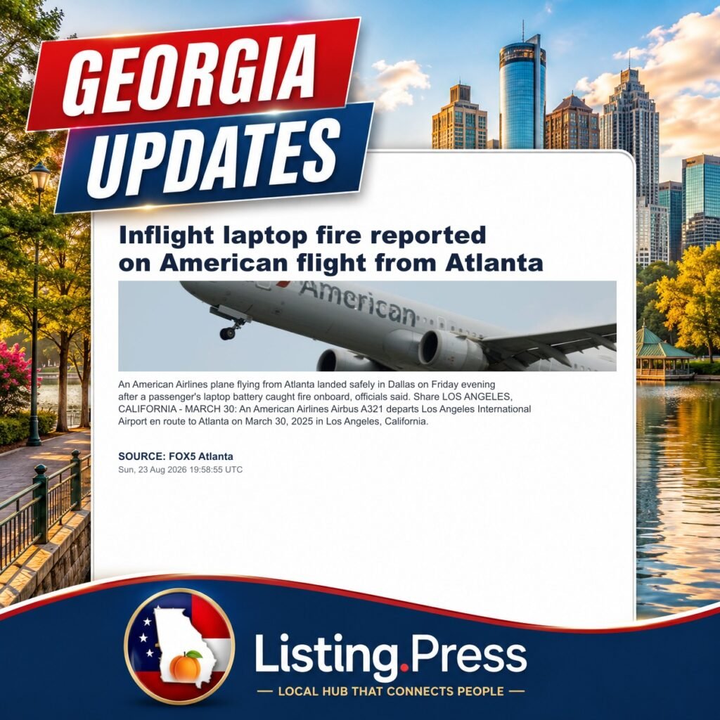 Inflight laptop fire reported on American flight from Atlanta