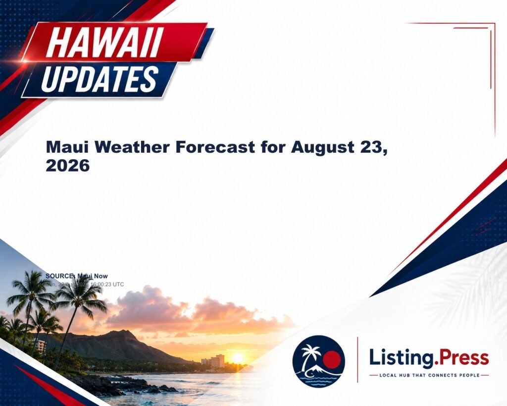 Maui Weather Forecast for August 23, 2026