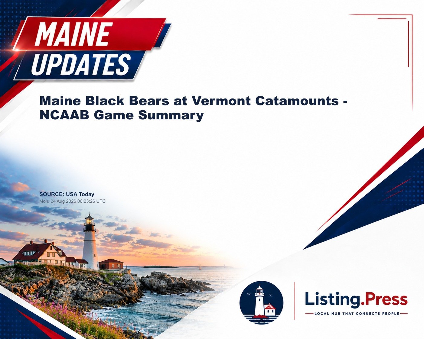 Maine Black Bears at Vermont Catamounts - NCAAB Game Summary