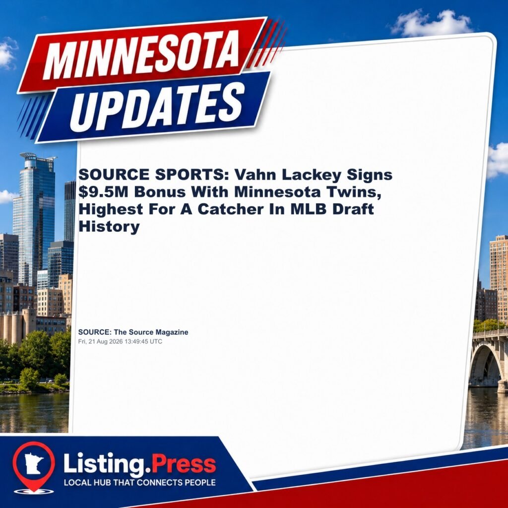 SOURCE SPORTS: Vahn Lackey Signs $9.5M Bonus With Minnesota Twins, Highest For A Catcher In MLB Draft History