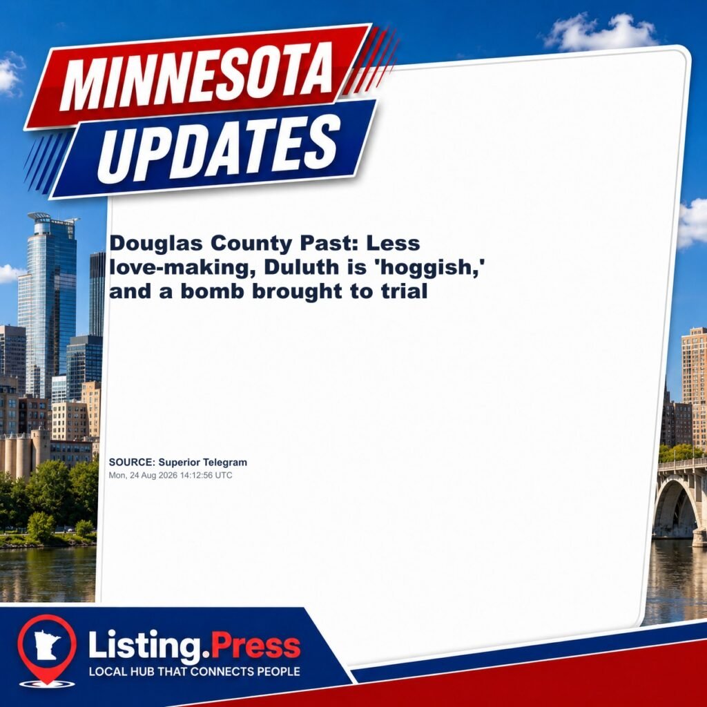 Douglas County Past: Less love-making, Duluth is ‘hoggish,’ and a bomb brought to trial