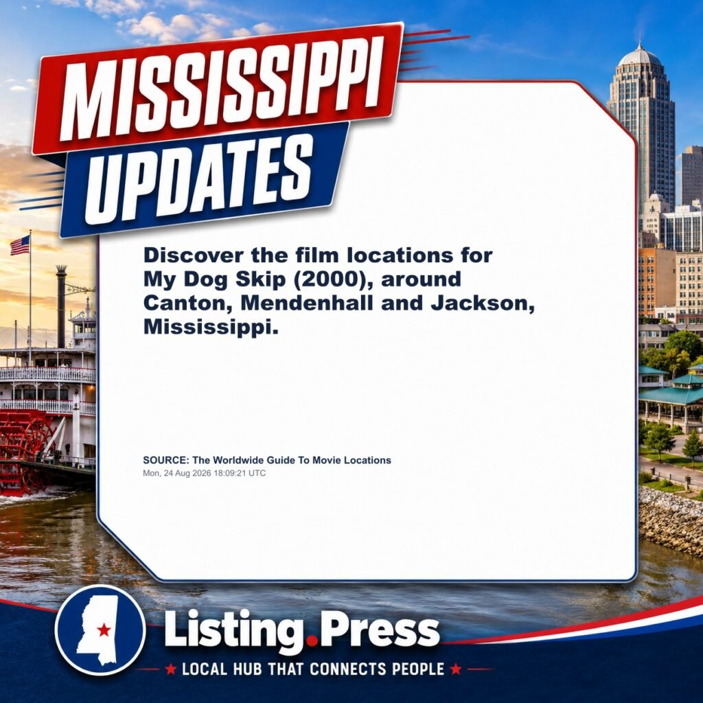 Discover the film locations for My Dog Skip (2000), around Canton, Mendenhall and Jackson, Mississippi.