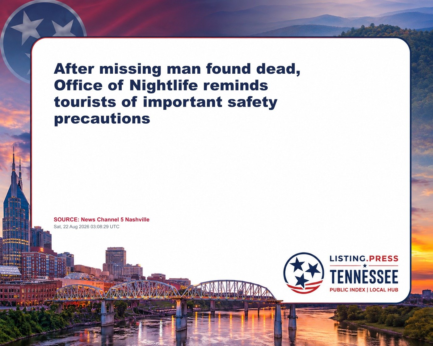 After missing man found dead, Office of Nightlife reminds tourists of important safety precautions