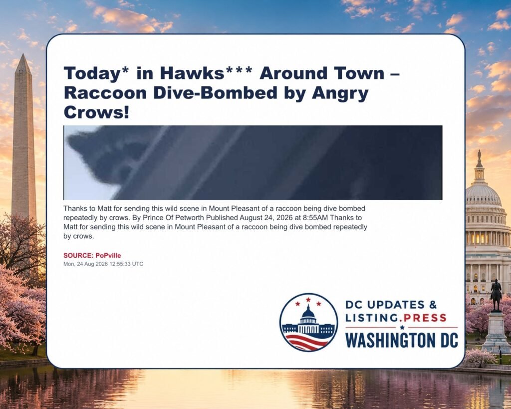 Today* in Hawks*** Around Town – Raccoon Dive-Bombed by Angry Crows!