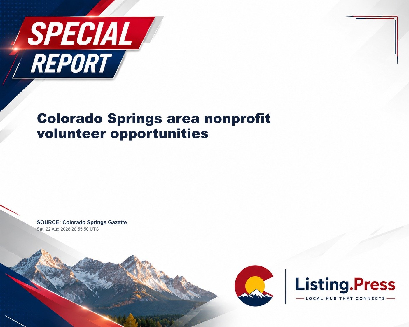 Colorado Springs area nonprofit volunteer opportunities