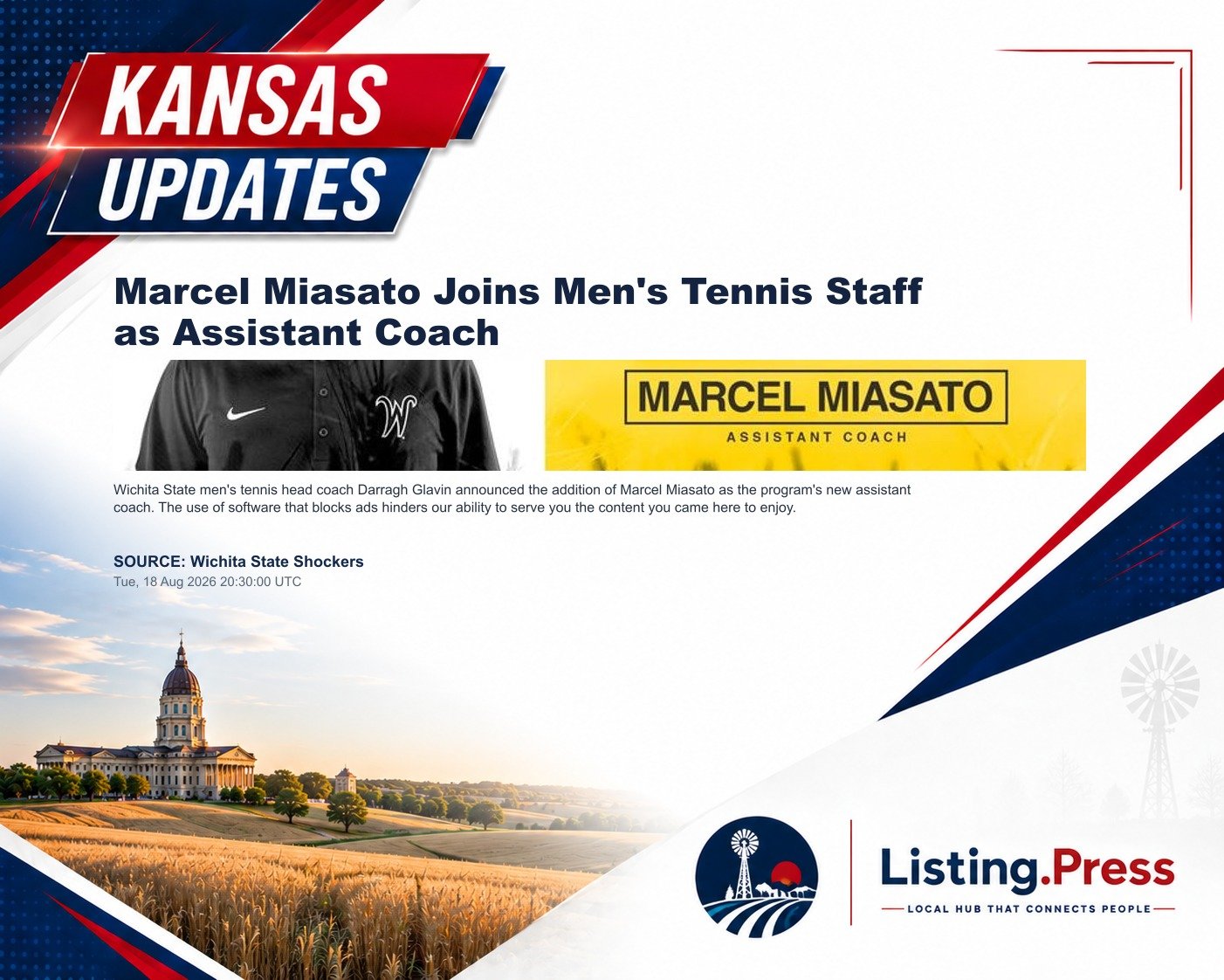 Marcel Miasato Joins Men's Tennis Staff as Assistant Coach