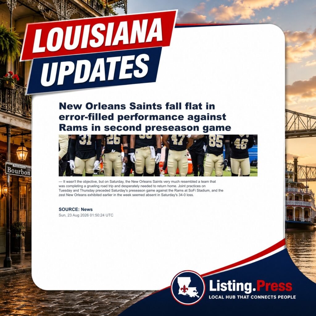 New Orleans Saints fall flat in error-filled performance against Rams in second preseason game