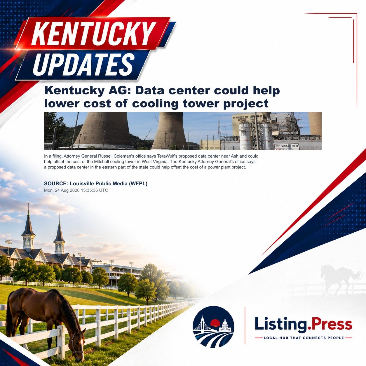 Kentucky AG: Data center could help lower cost of cooling tower project