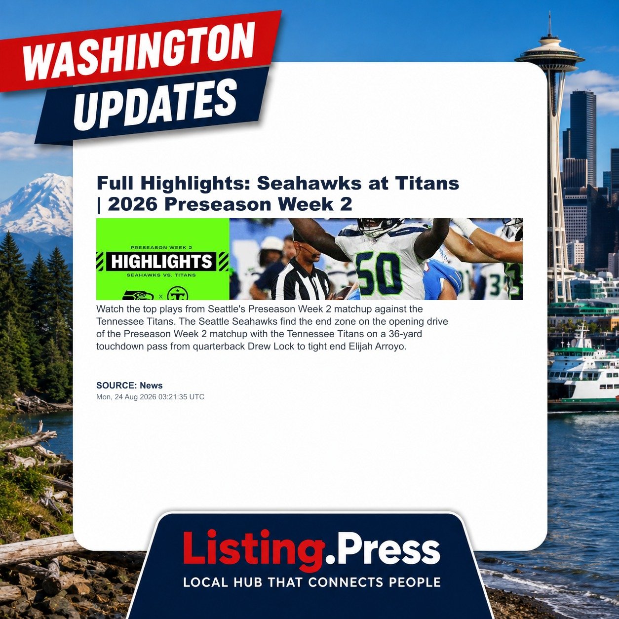 Full Highlights: Seahawks at Titans | 2026 Preseason Week 2