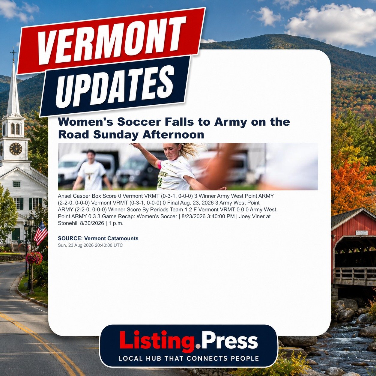 Women's Soccer Falls to Army on the Road Sunday Afternoon