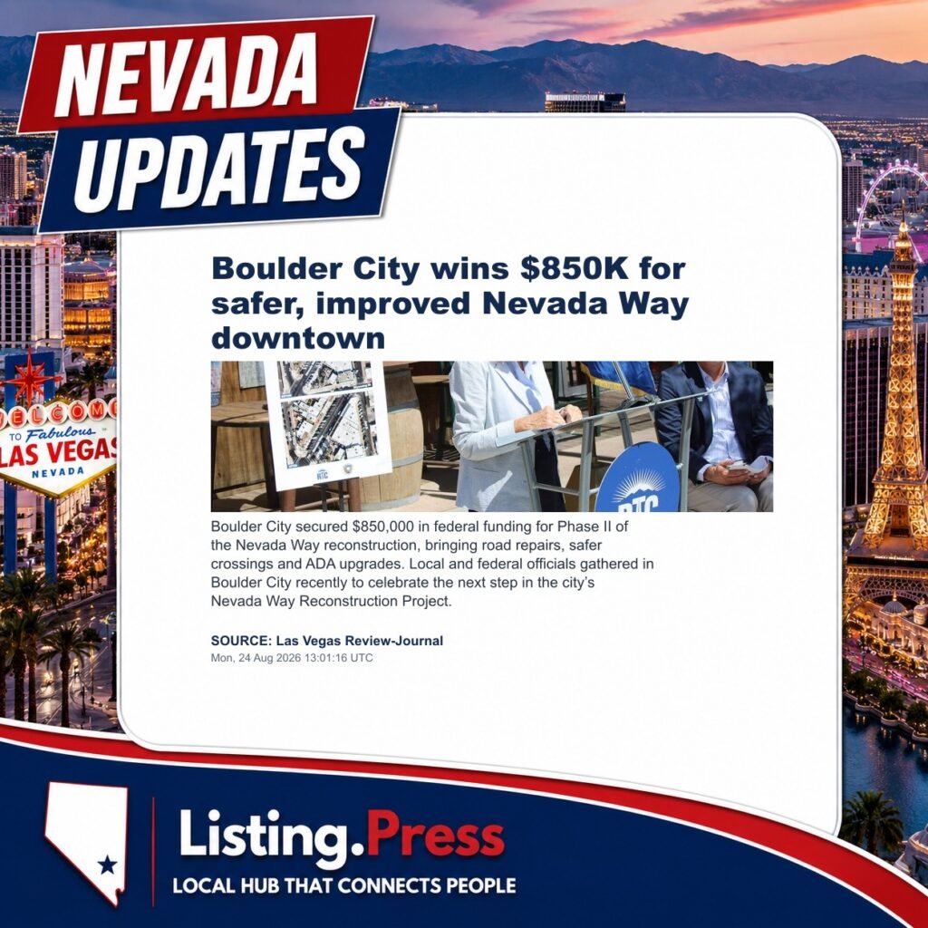 Boulder City wins $850K for safer, improved Nevada Way downtown
