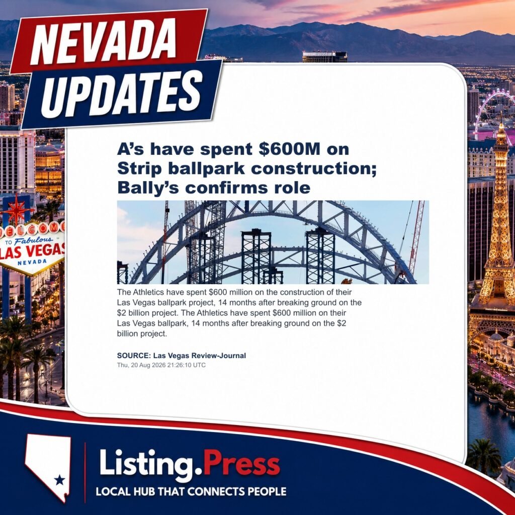 A’s have spent $600M on Strip ballpark construction; Bally’s confirms role