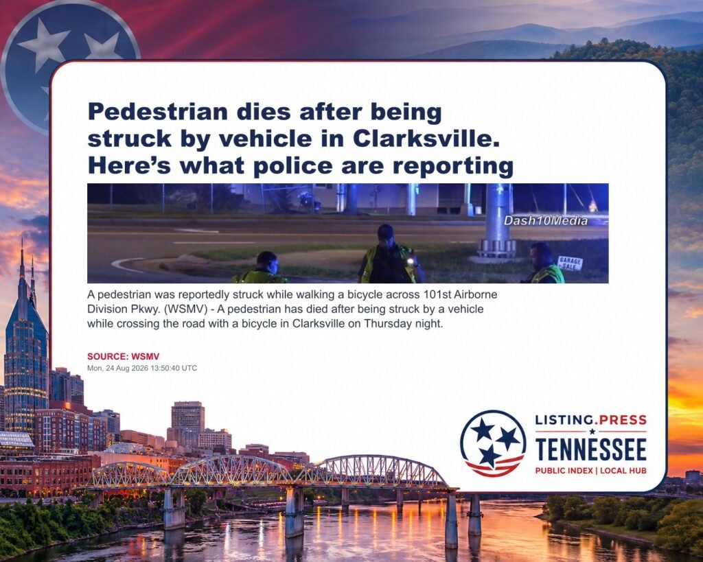 Pedestrian dies after being struck by vehicle in Clarksville. Here’s what police are reporting
