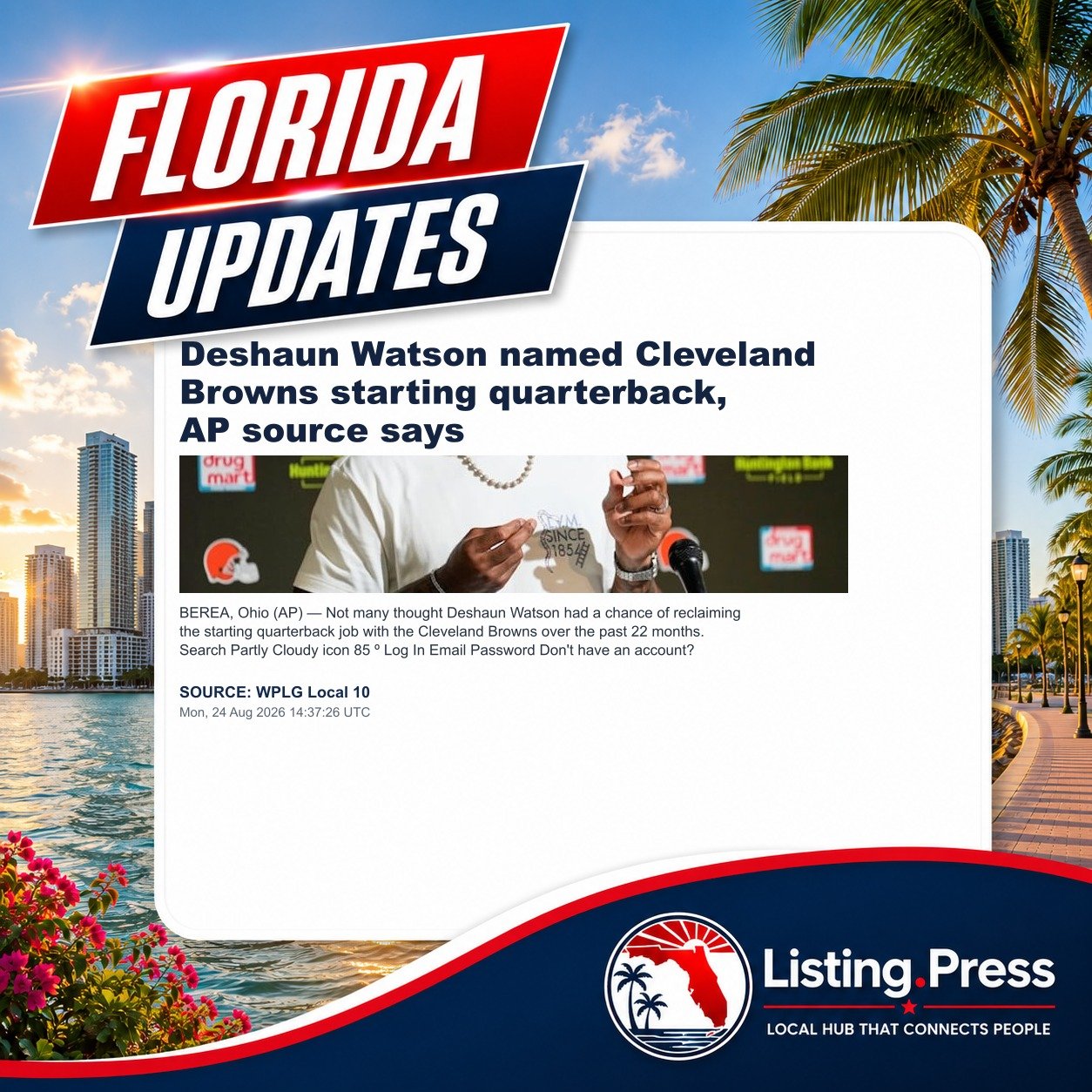 Deshaun Watson named Cleveland Browns starting quarterback, AP source says