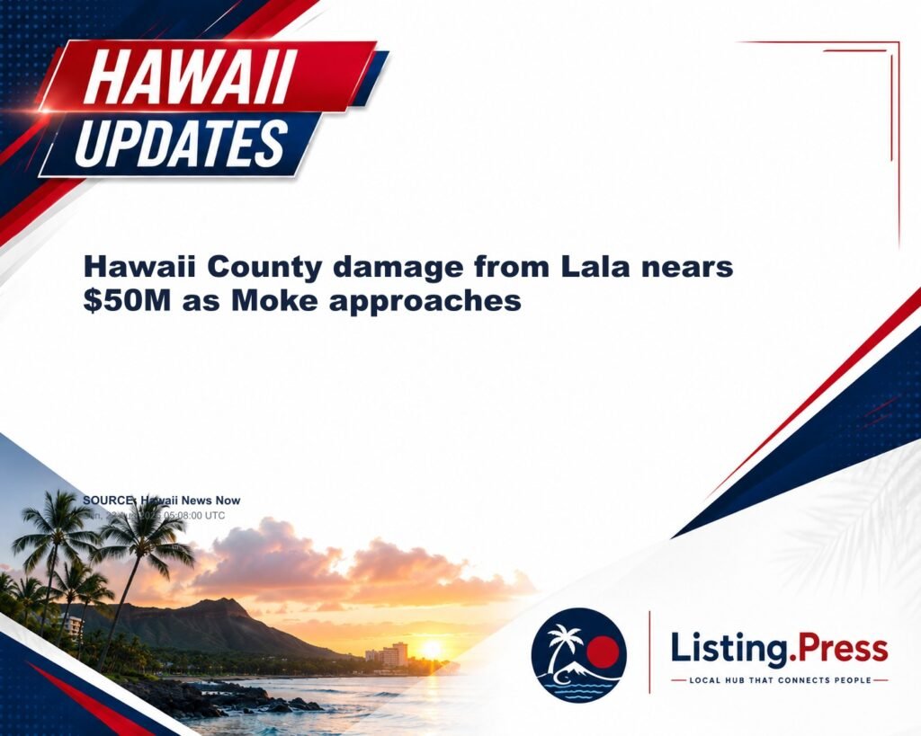 Hawaii County damage from Lala nears $50M as Moke approaches