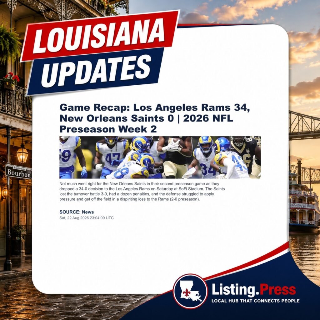 Game Recap: Los Angeles Rams 34, New Orleans Saints 0 | 2026 NFL Preseason Week 2
