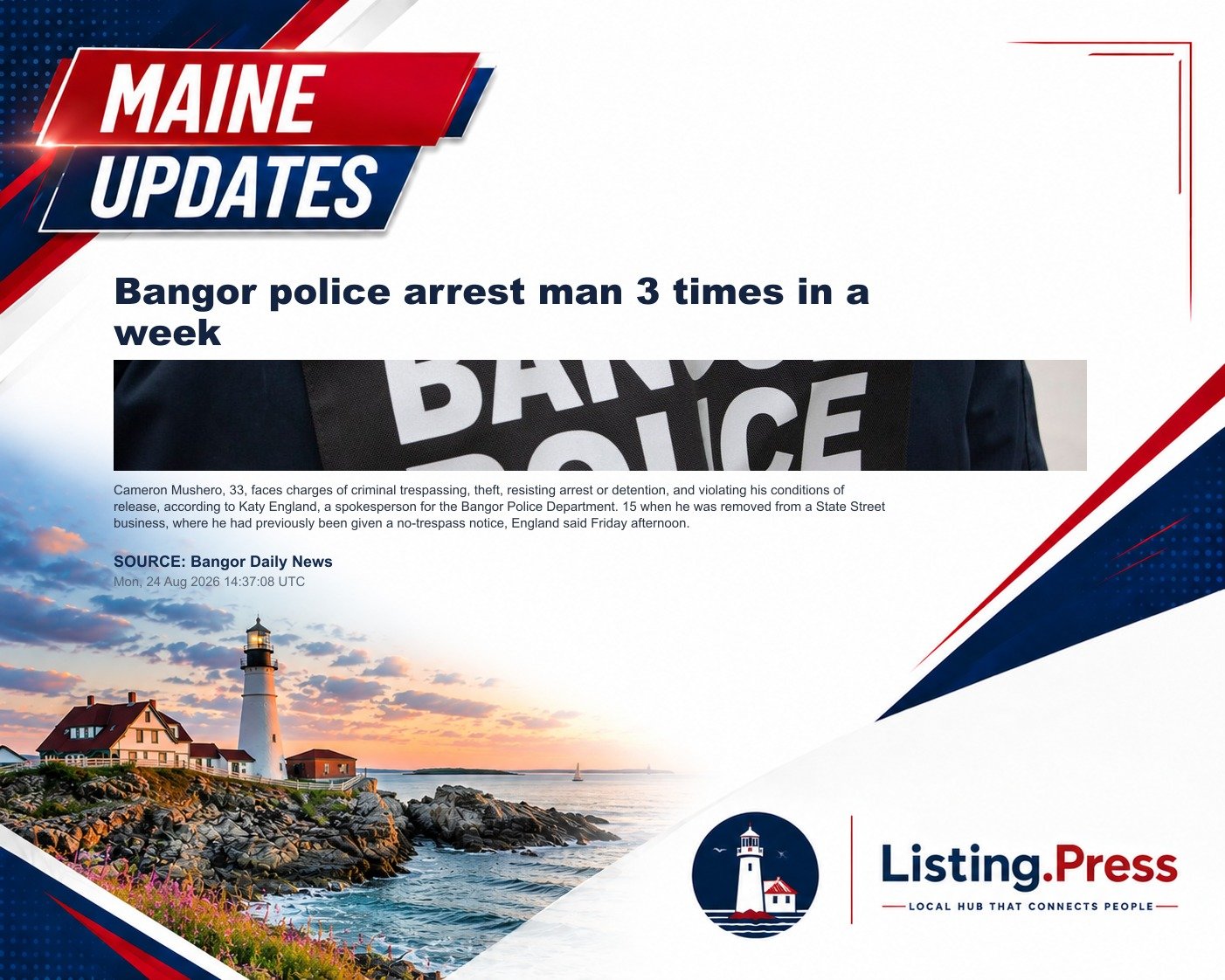 Bangor police arrest man 3 times in a week