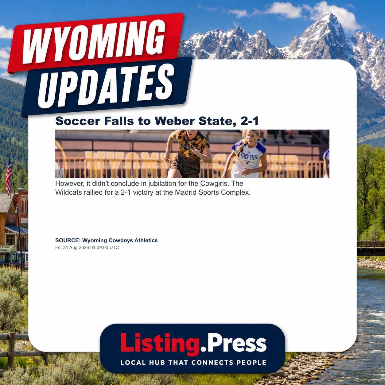 Soccer Falls to Weber State, 2-1