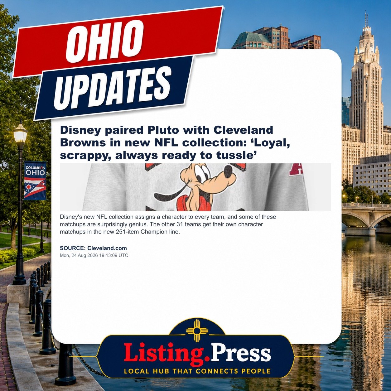 Disney paired Pluto with Cleveland Browns in new NFL collection: ‘Loyal, scrappy, always ready to tussle’