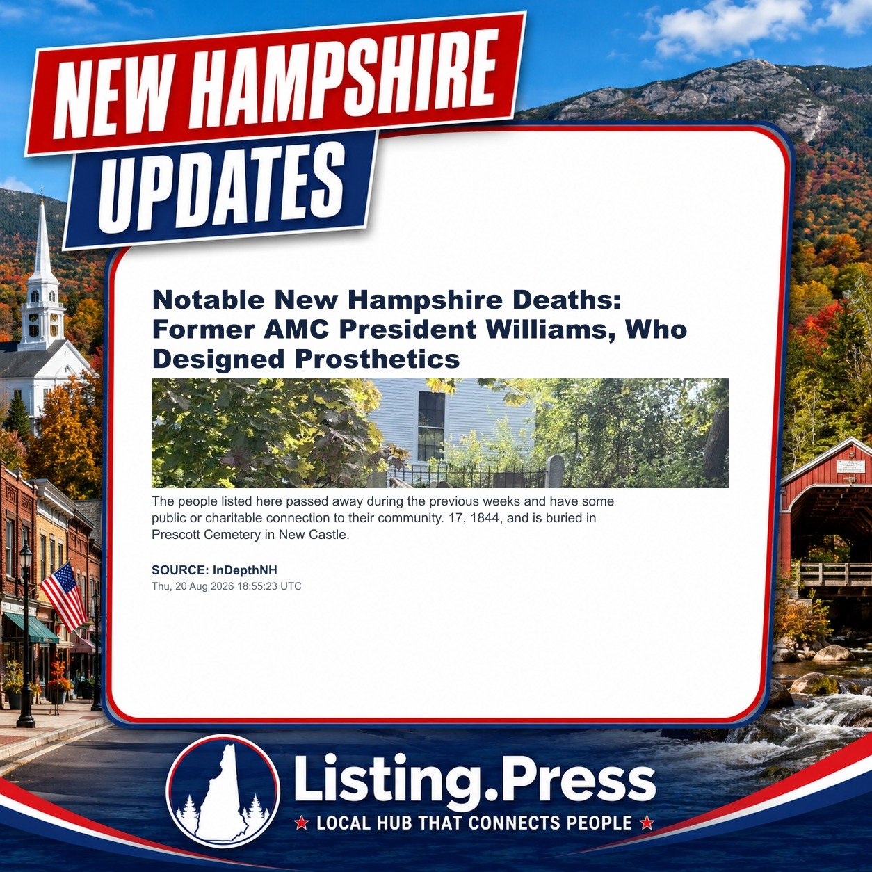 Notable New Hampshire Deaths: Former AMC President Williams, Who Designed Prosthetics
