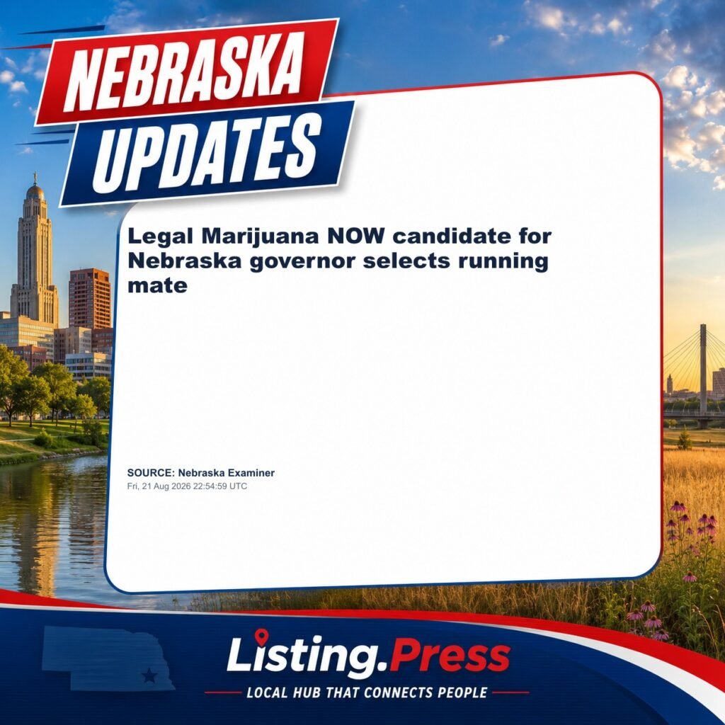 Legal Marijuana NOW candidate for Nebraska governor selects running mate