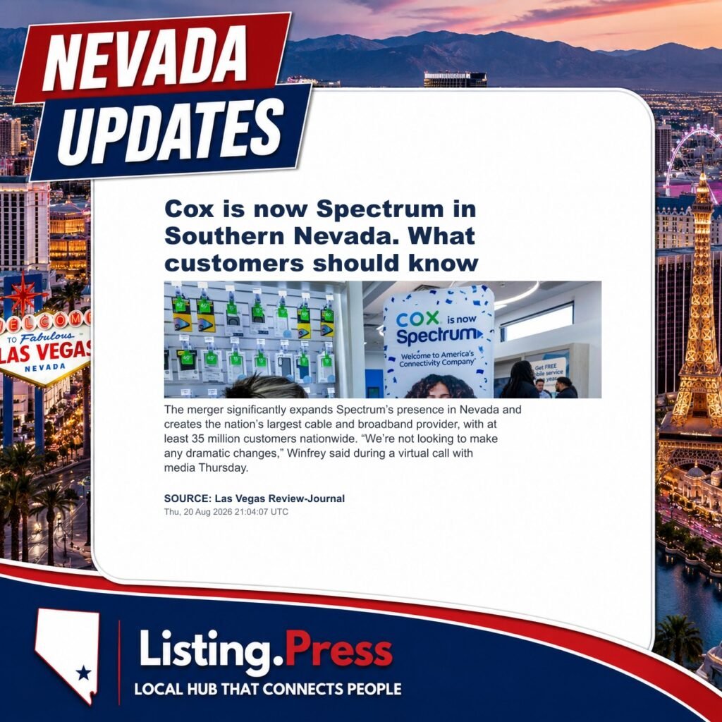 Cox is now Spectrum in Southern Nevada. What customers should know
