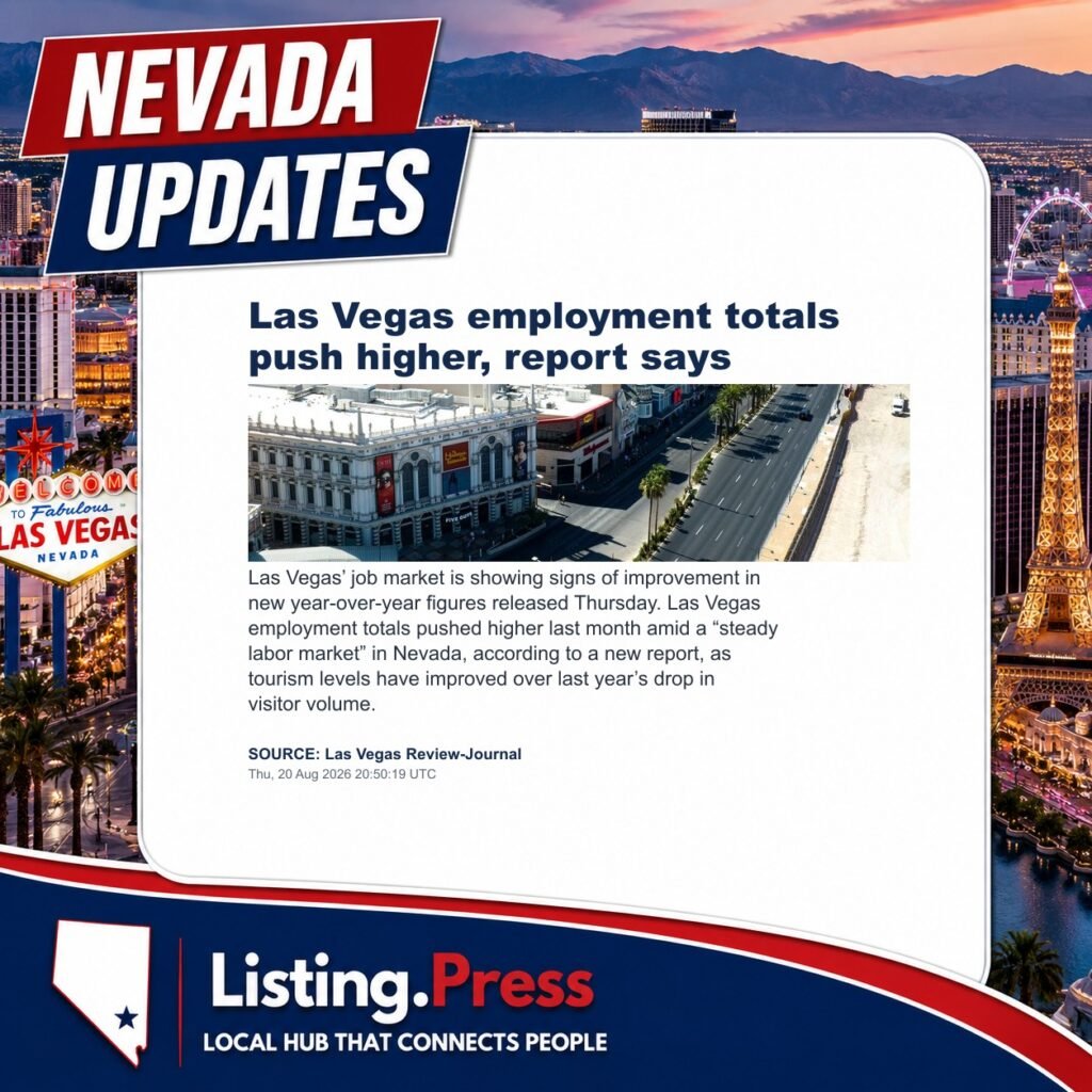 Las Vegas employment totals push higher, report says