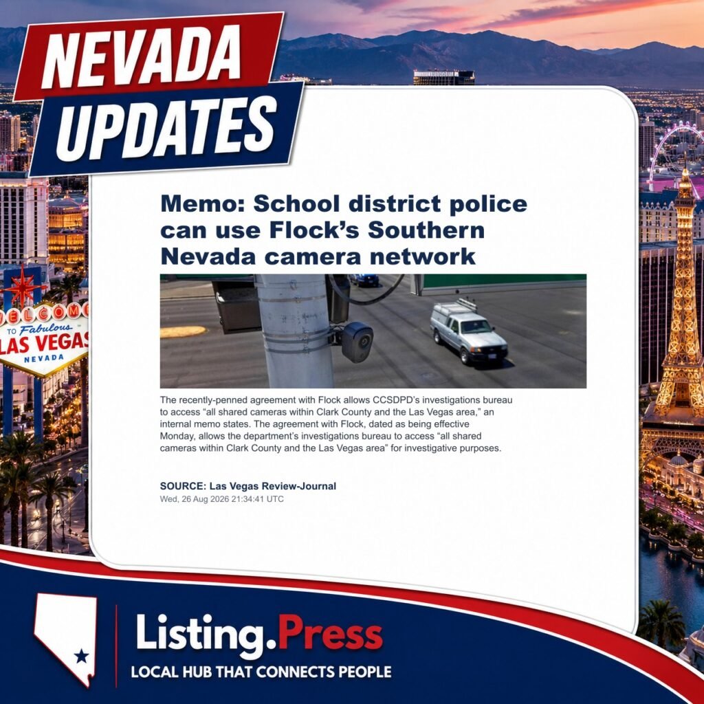 Memo: School district police can use Flock’s Southern Nevada camera network