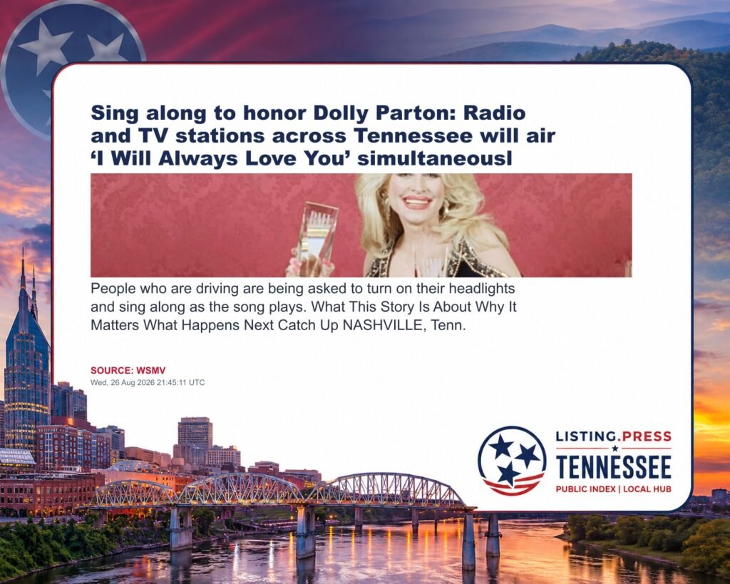 Sing along to honor Dolly Parton: Radio and TV stations across Tennessee will air ‘I Will Always Love You’ simultaneousl