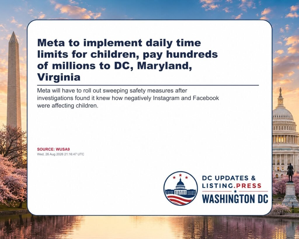 Meta to implement daily time limits for children, pay hundreds of millions to DC, Maryland, Virginia