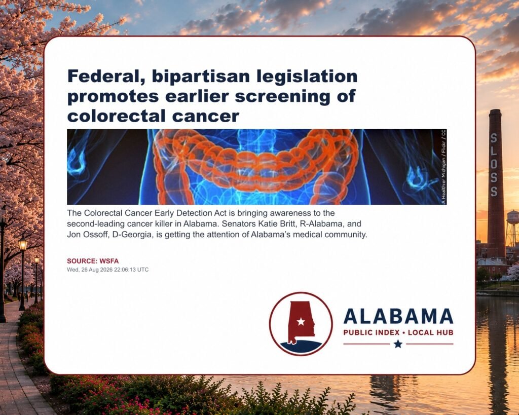 Federal, bipartisan legislation promotes earlier screening of colorectal cancer