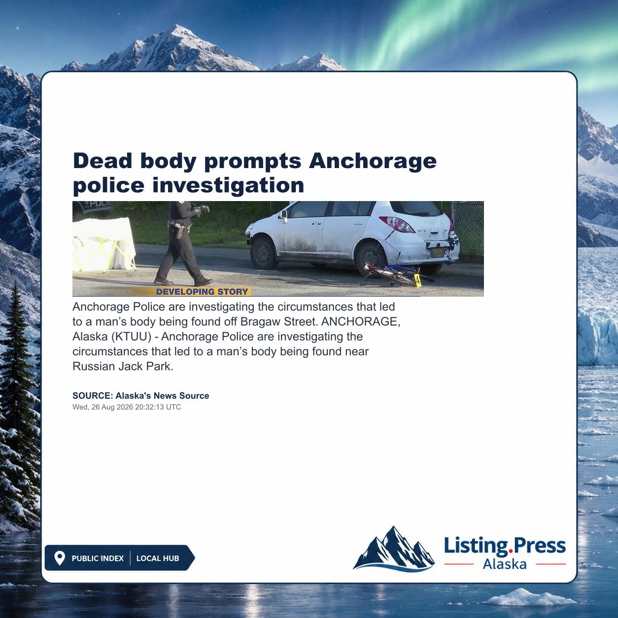Dead body prompts Anchorage police investigation