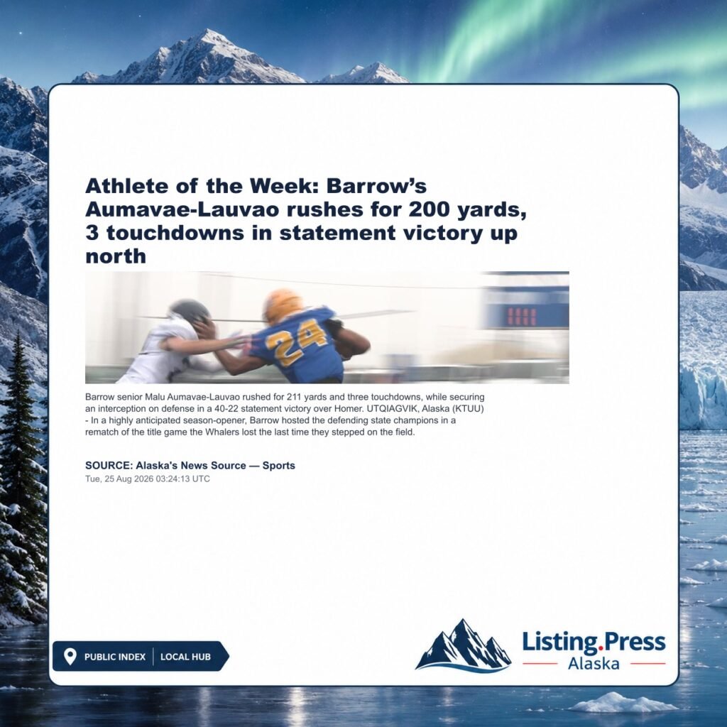 Athlete of the Week: Barrow’s Aumavae-Lauvao rushes for 200 yards, 3 touchdowns in statement victory up north