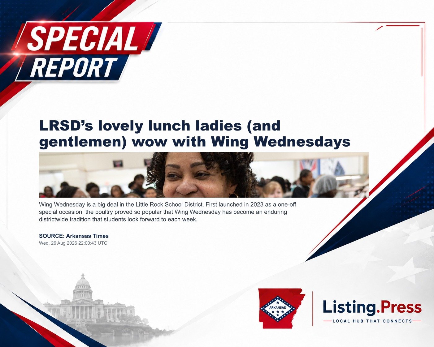 LRSD’s lovely lunch ladies (and gentlemen) wow with Wing Wednesdays