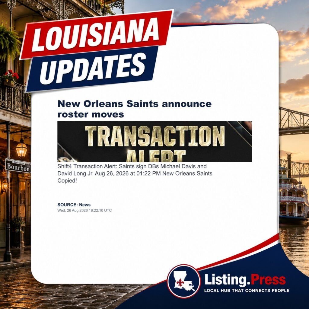 New Orleans Saints announce roster moves
