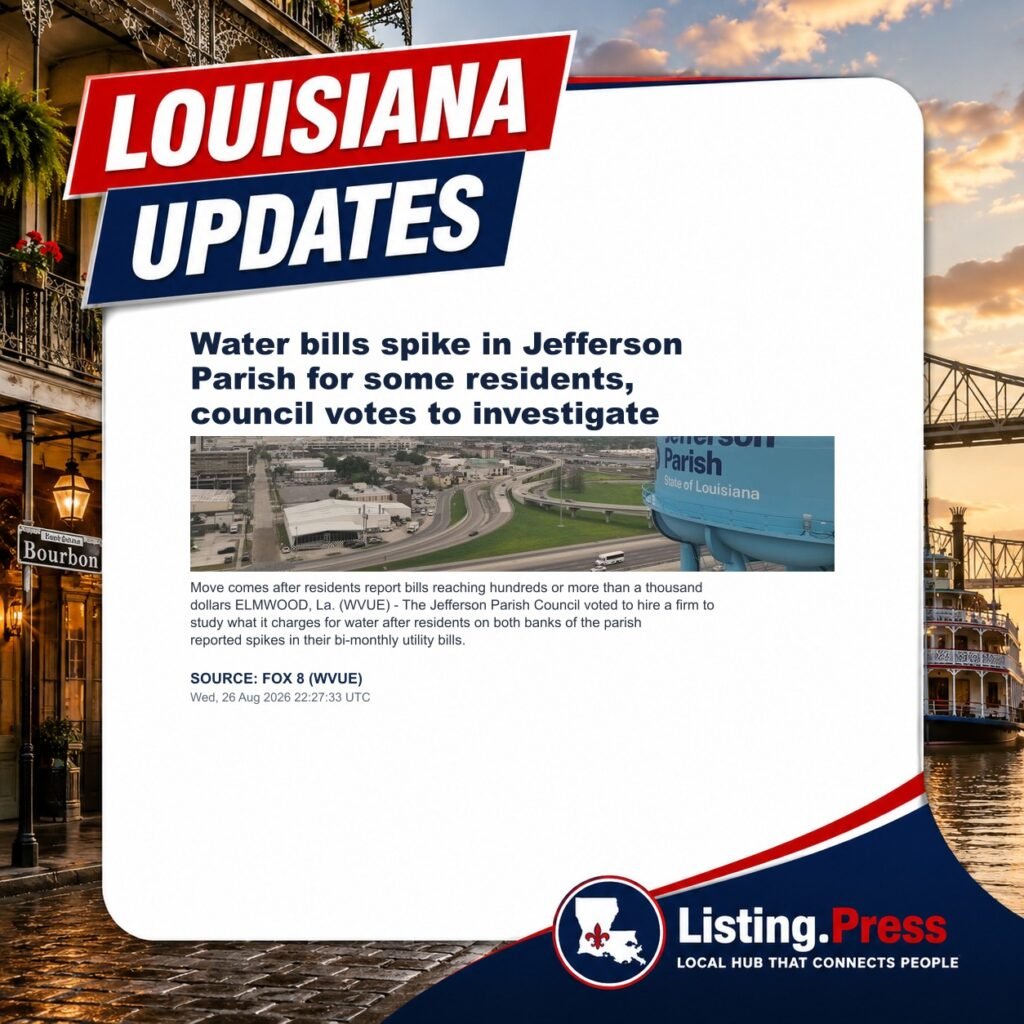 Water bills spike in Jefferson Parish for some residents, council votes to investigate
