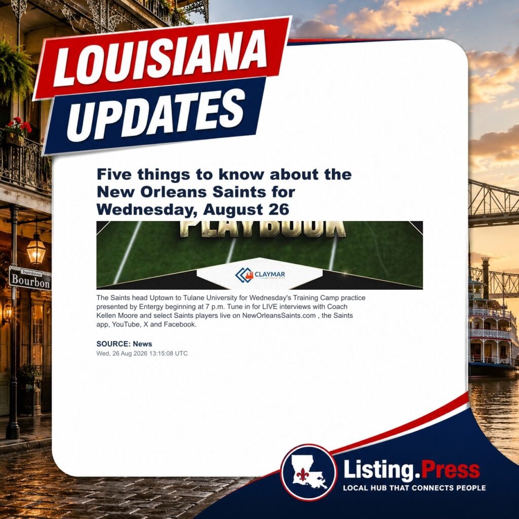 Five things to know about the New Orleans Saints for Wednesday, August 26