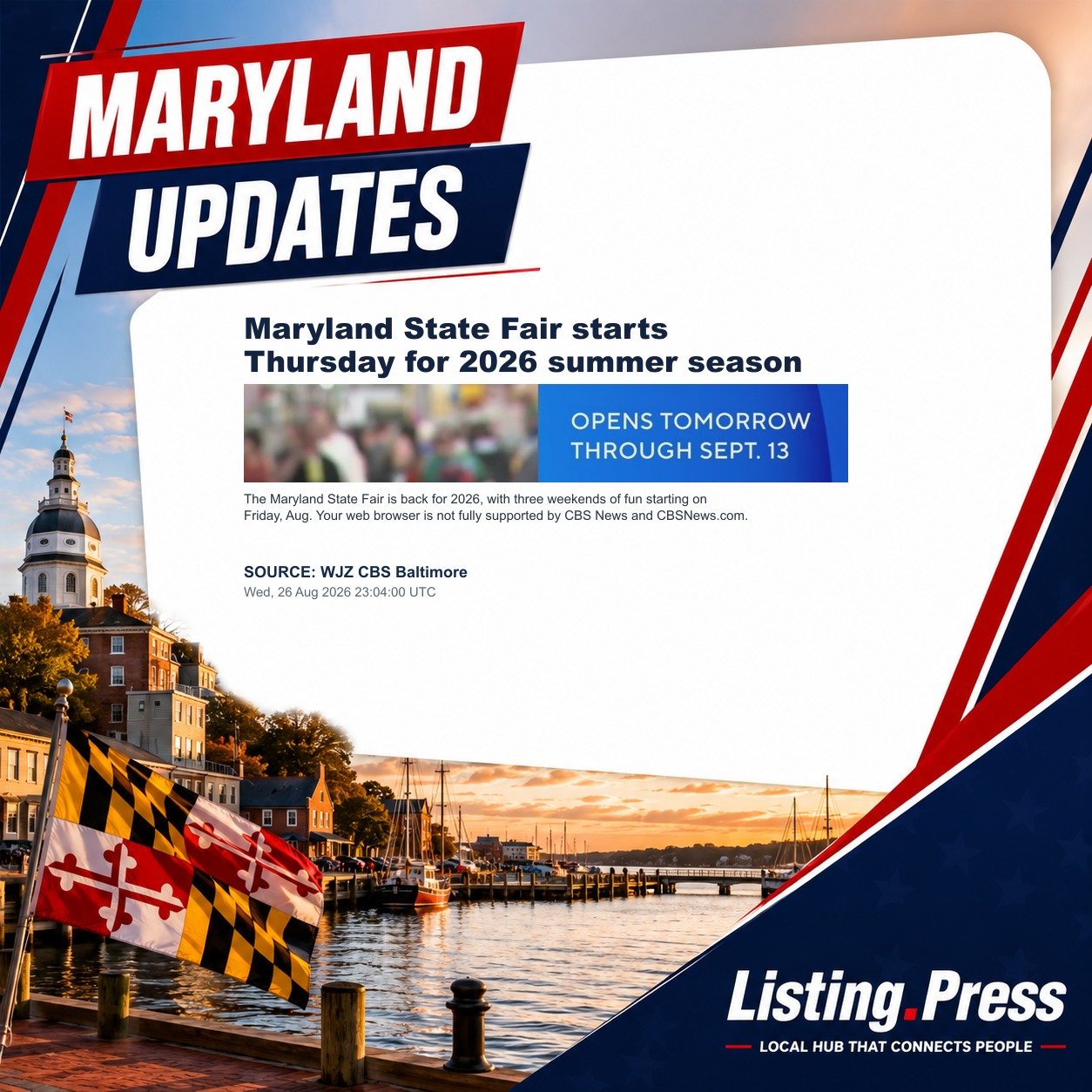 Maryland State Fair starts Thursday for 2026 summer season