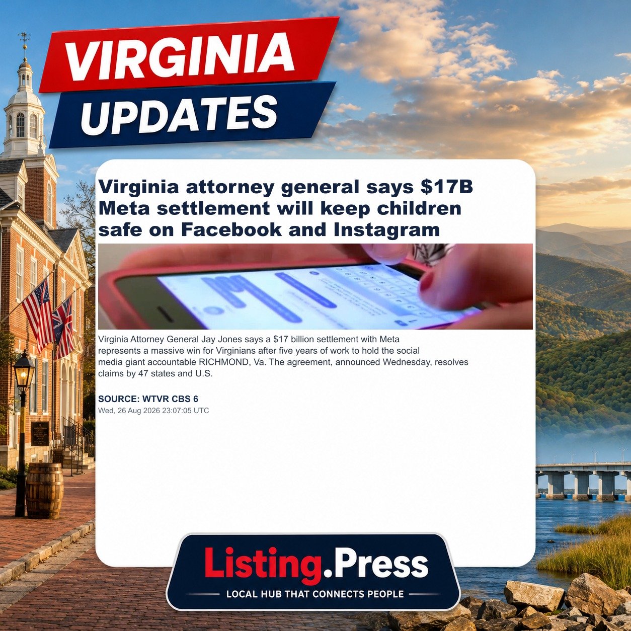 Virginia attorney general says $17B Meta settlement will keep children safe on Facebook and Instagram