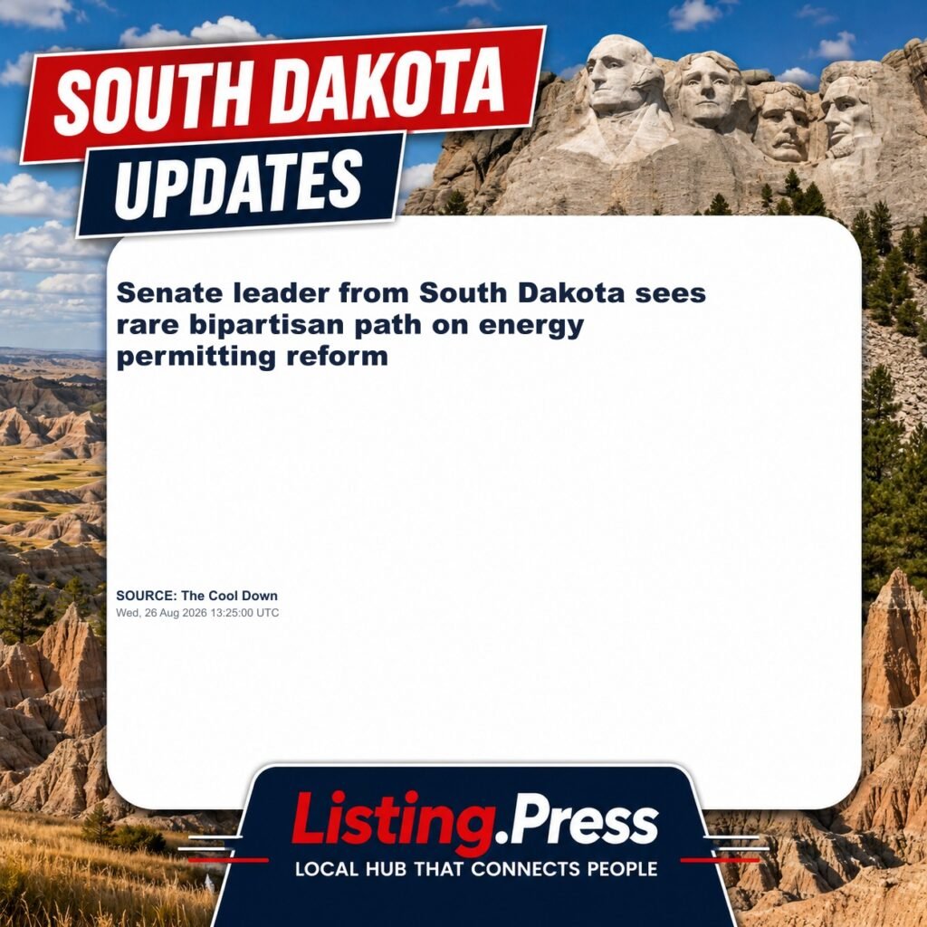 Senate leader from South Dakota sees rare bipartisan path on energy permitting reform
