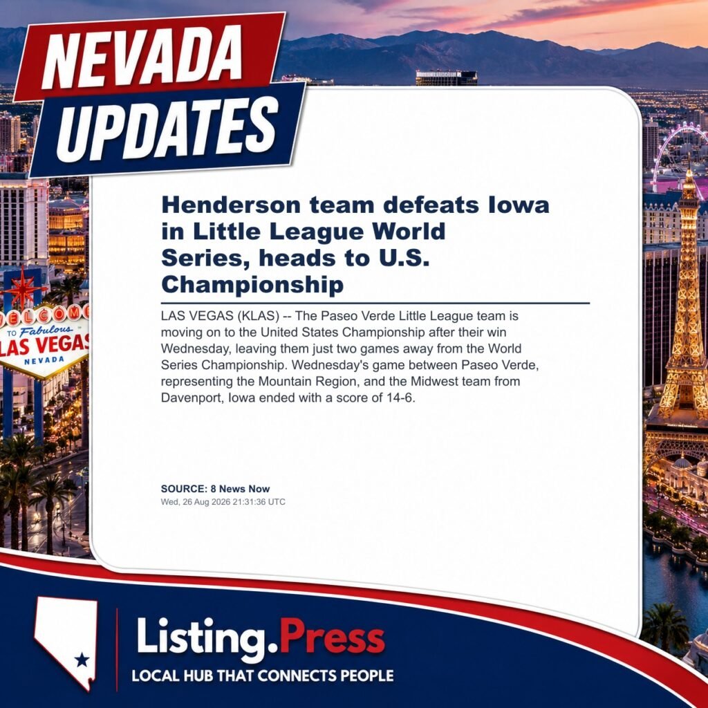 Henderson team defeats Iowa in Little League World Series, heads to U.S. Championship