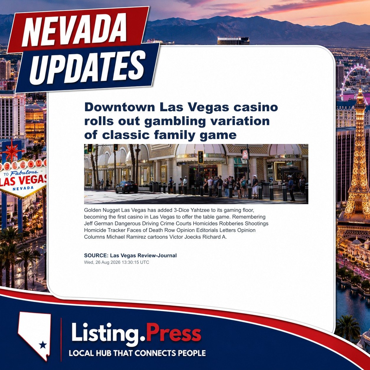 Downtown Las Vegas casino rolls out gambling variation of classic family game
