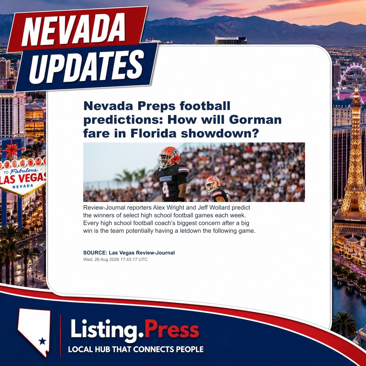 Nevada Preps football predictions: How will Gorman fare in Florida showdown?