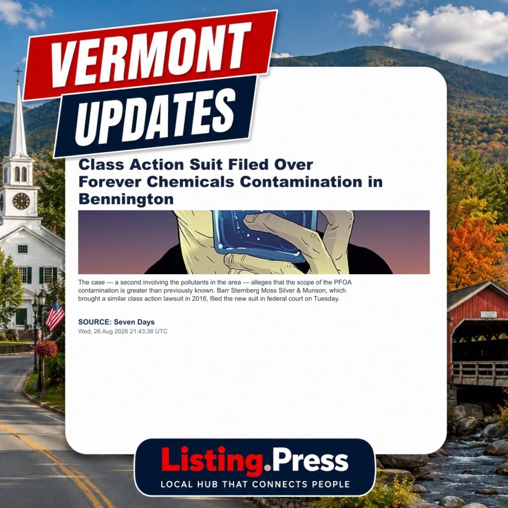 Class Action Suit Filed Over Forever Chemicals Contamination in Bennington