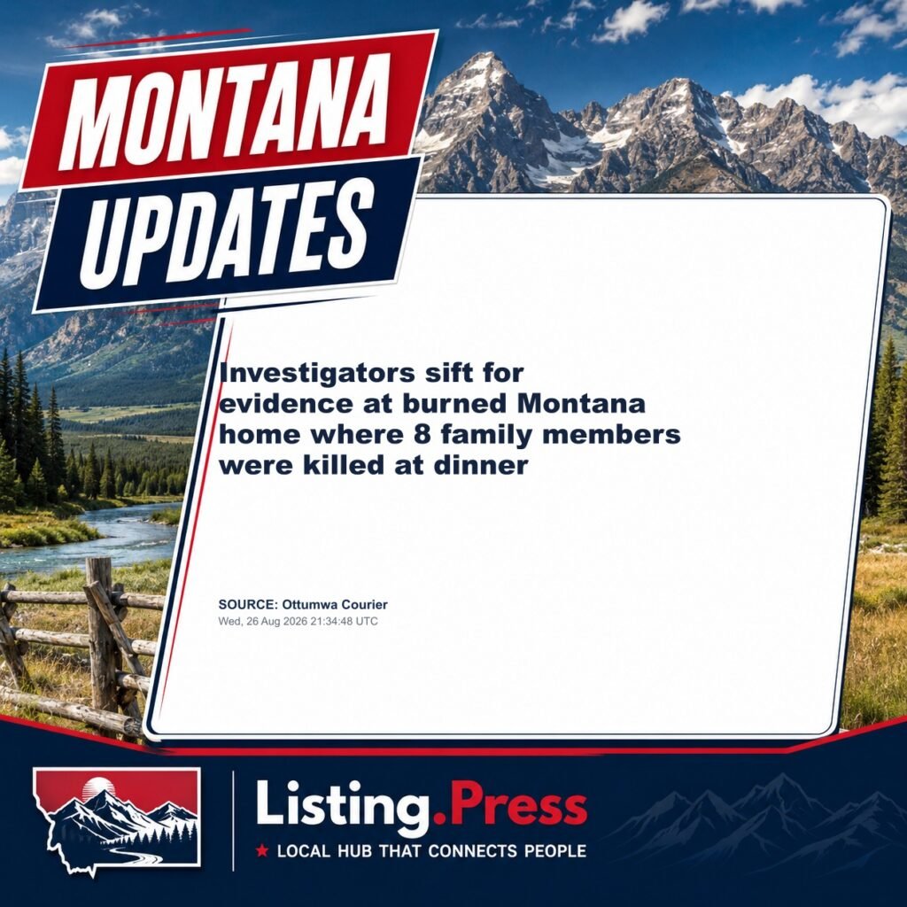 Investigators sift for evidence at burned Montana home where 8 family members were killed at dinner
