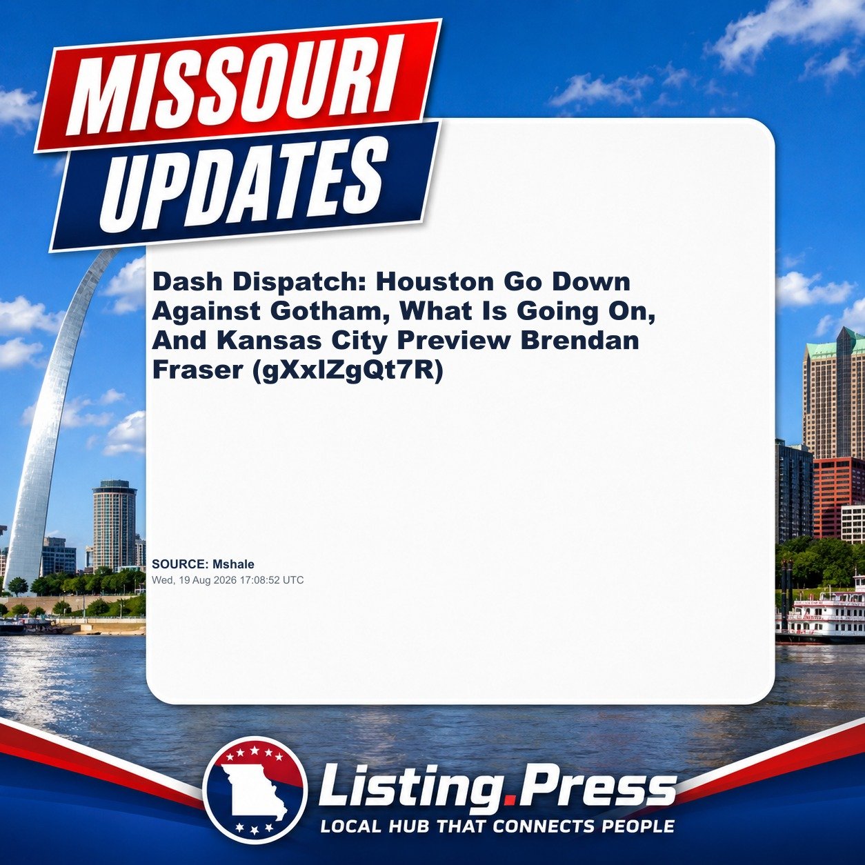 Dash Dispatch: Houston Go Down Against Gotham, What Is Going On, And Kansas City Preview Brendan Fraser (gXxlZgQt7R)