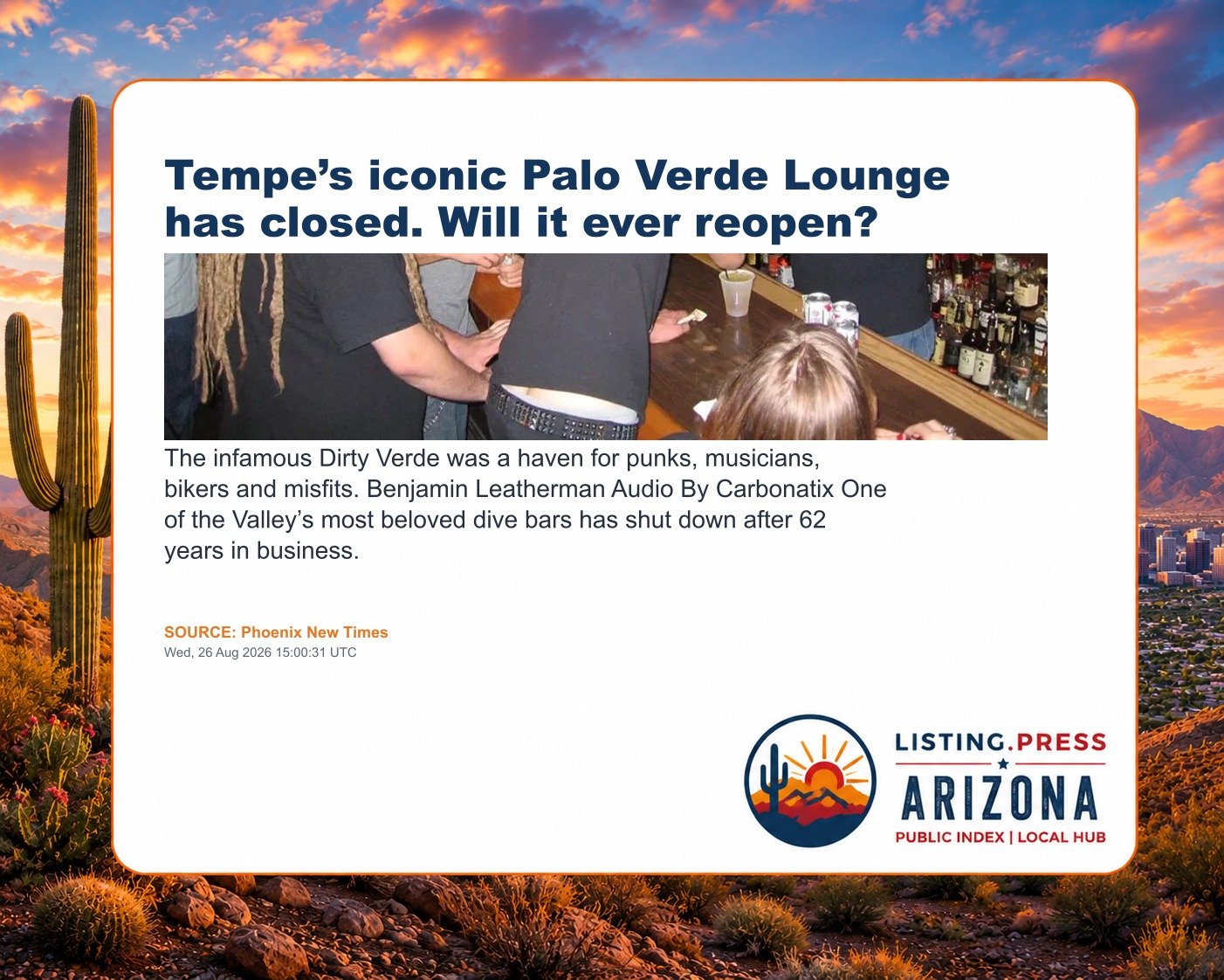 Tempe’s iconic Palo Verde Lounge has closed. Will it ever reopen?