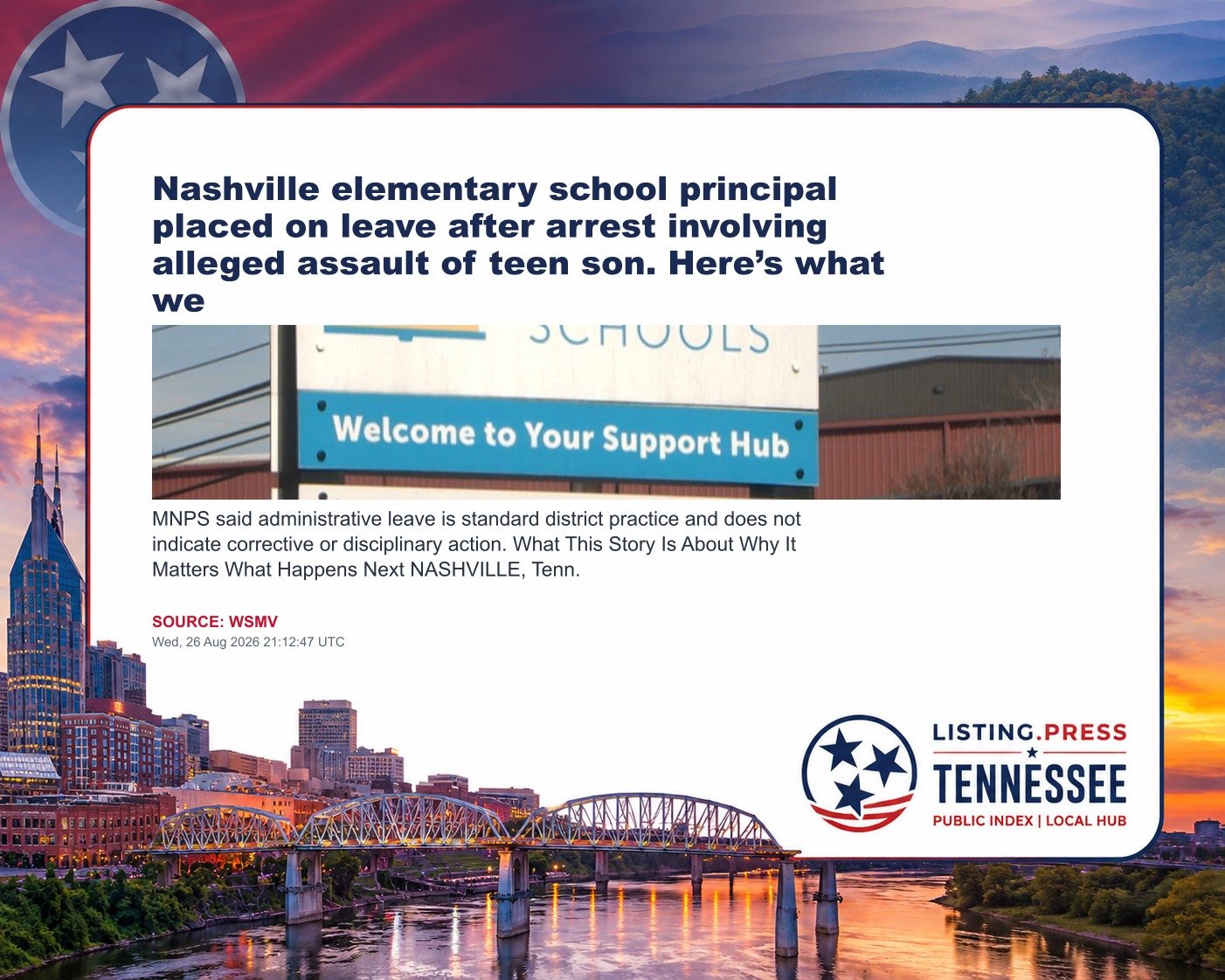 Nashville elementary school principal placed on leave after arrest involving alleged assault of teen son. Here’s what we