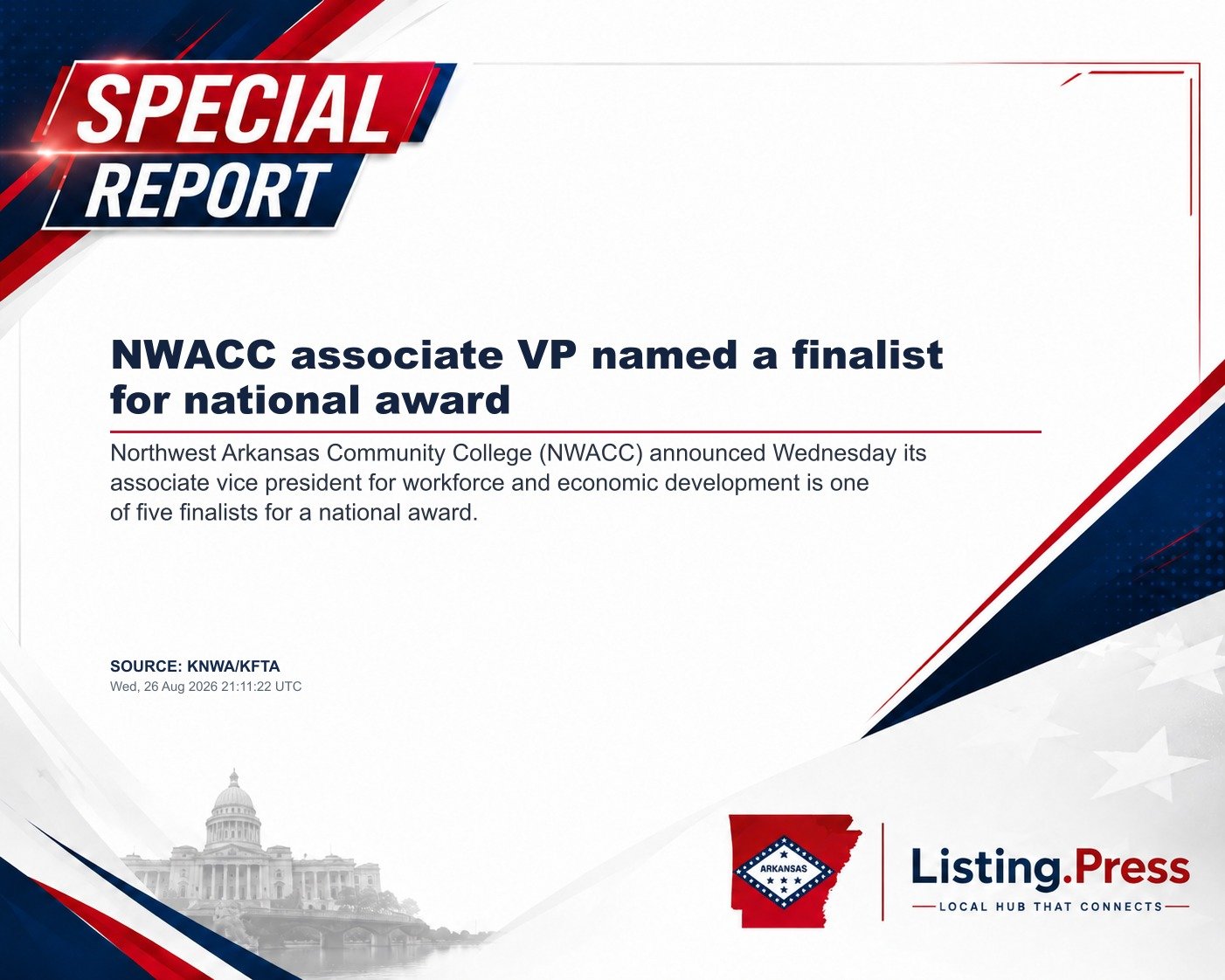 NWACC associate VP named a finalist for national award